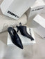 Jil sander-2022春夏 走秀新款 牛皮尖頭貓跟拖鞋