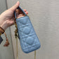 Dior-Mini Lady Dior手袋-三格黛妃-17cm-天藍珐瑯扣