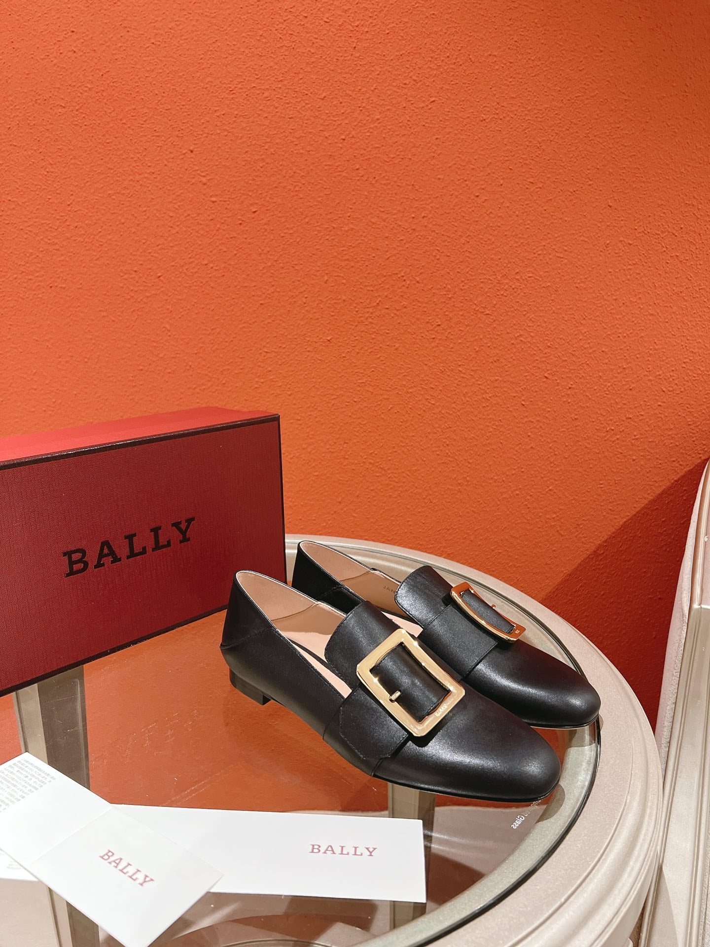 BALLY-經典方扣平底樂福鞋 黑色