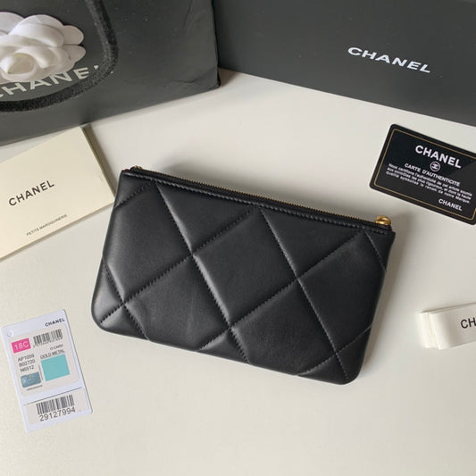 CHANEL 19系列小羊皮大格子零錢包