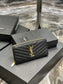 YSL 拉鍊長夾 黑色金扣