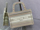 Dior Book Tote-Mini 23cm-金絲條紋