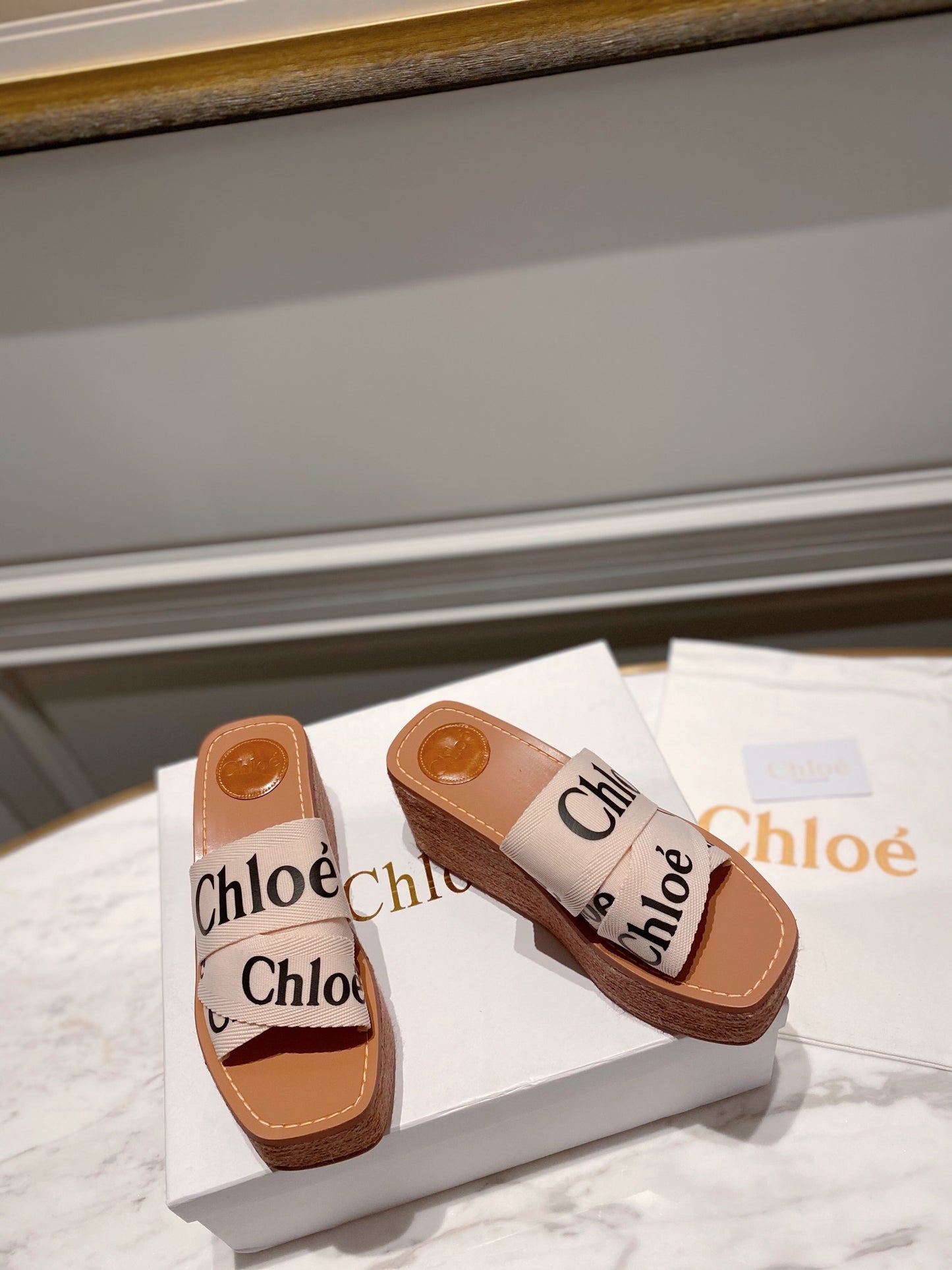 Chloe鞋-Chloe Woody Wedge Mule 厚底拖鞋