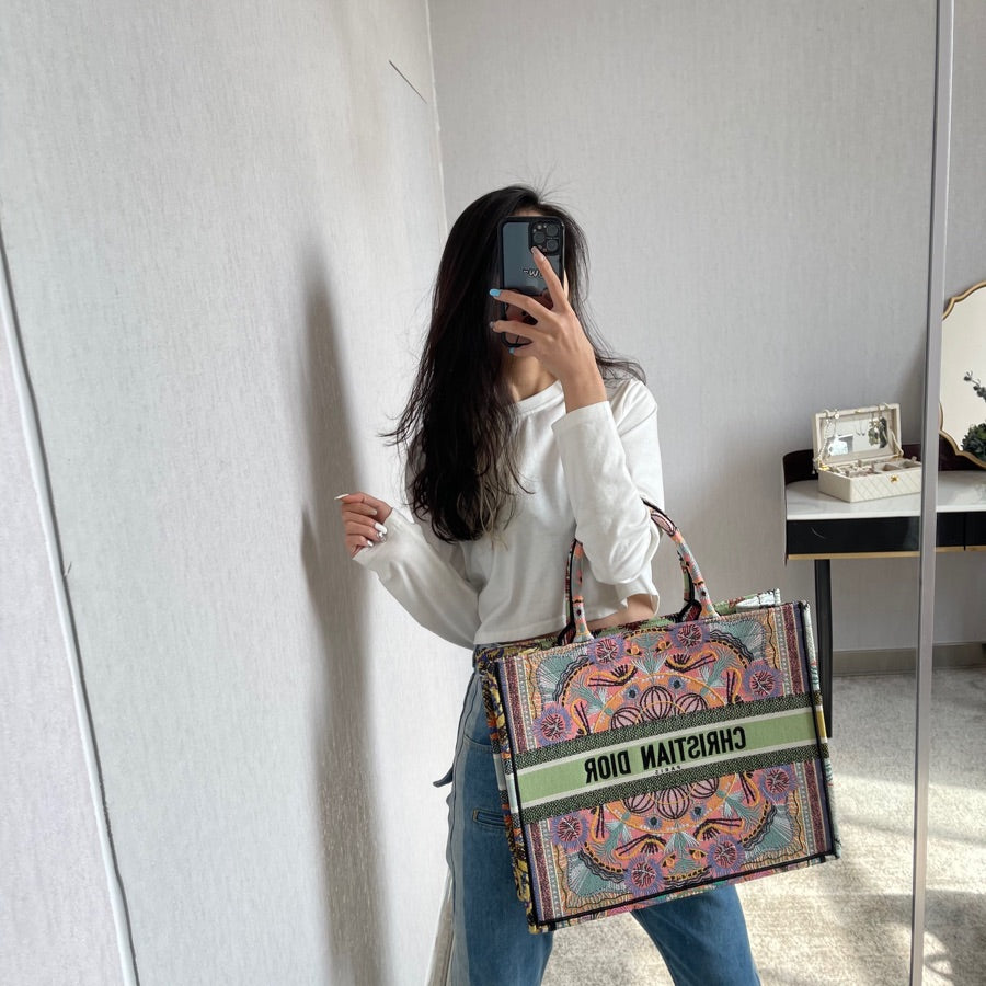 Dior Book Tote-小號36.5cm-多色花朵