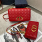 Dior Caro大號28cm-紅色小牛皮