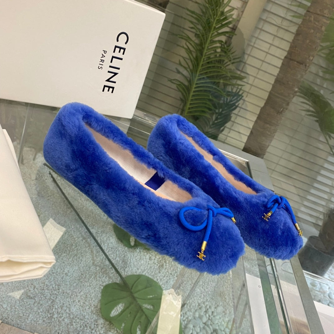 賽C家-22fw 秋冬新款小羊毛樂福鞋 凱旋門小吊墜