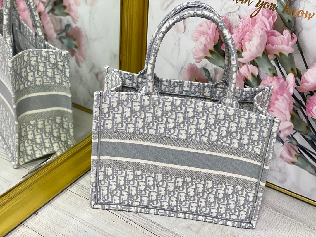 Dior Book Tote-小號36.5cm-灰色老花