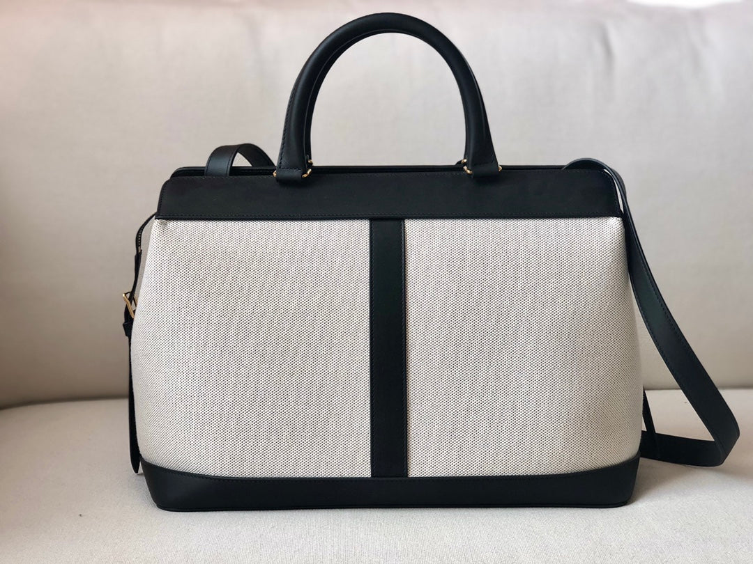 Celine Cabas de France 中號手袋-黑色布