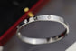 Cartier Love寬版手鐲-白金-4鑽