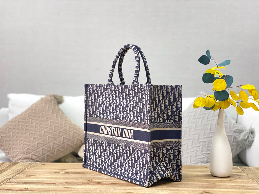 Dior Book Tote-大號41.5cm-深藍老花
