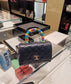 Chanel mini coco handle彩虹包-深藍色