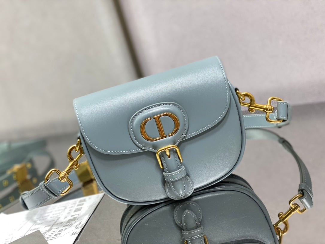 Dior Bobby-小號18cm-藍色牛皮