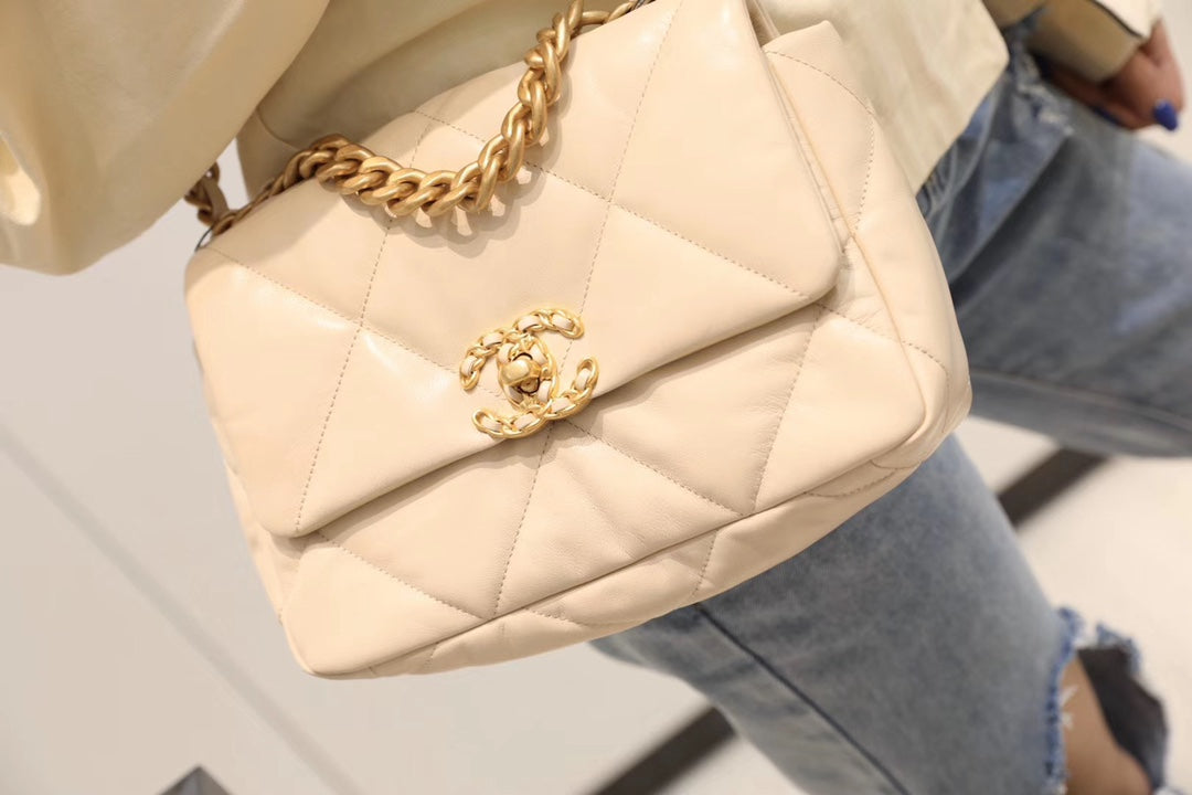 Chanel 19Bag-小號杏色