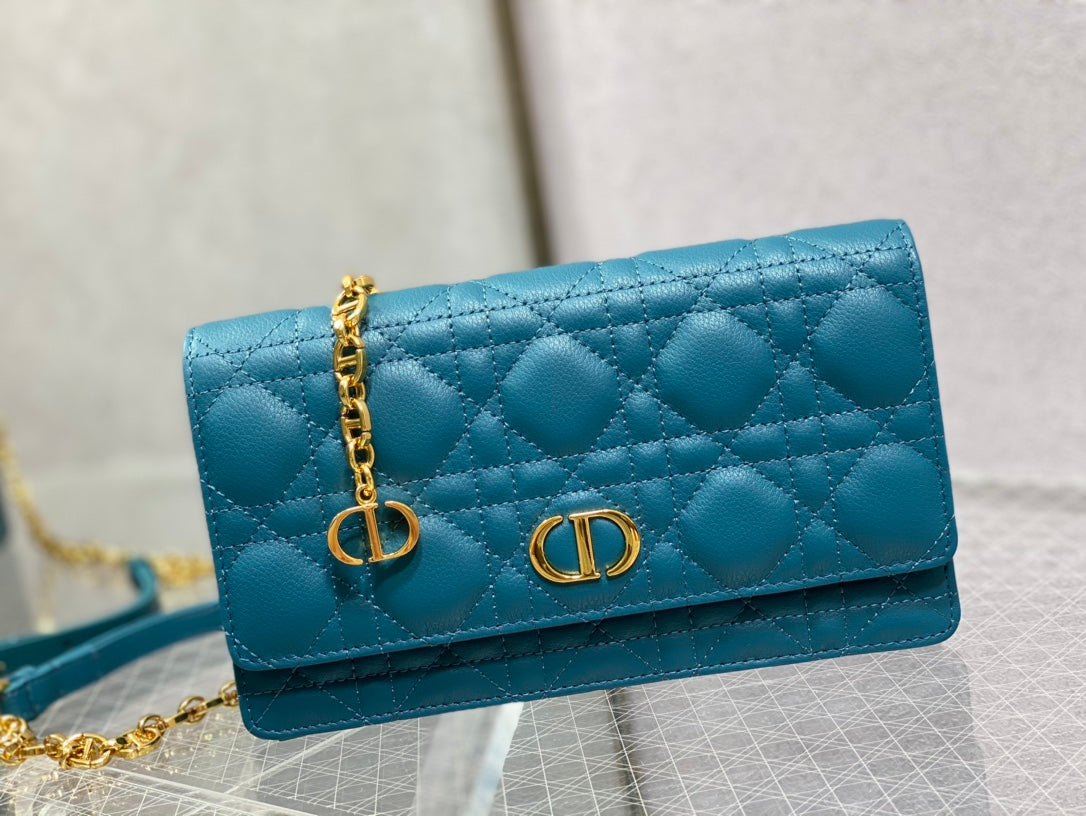 Dior-Caro 菱格紋 小牛皮 鍊條包