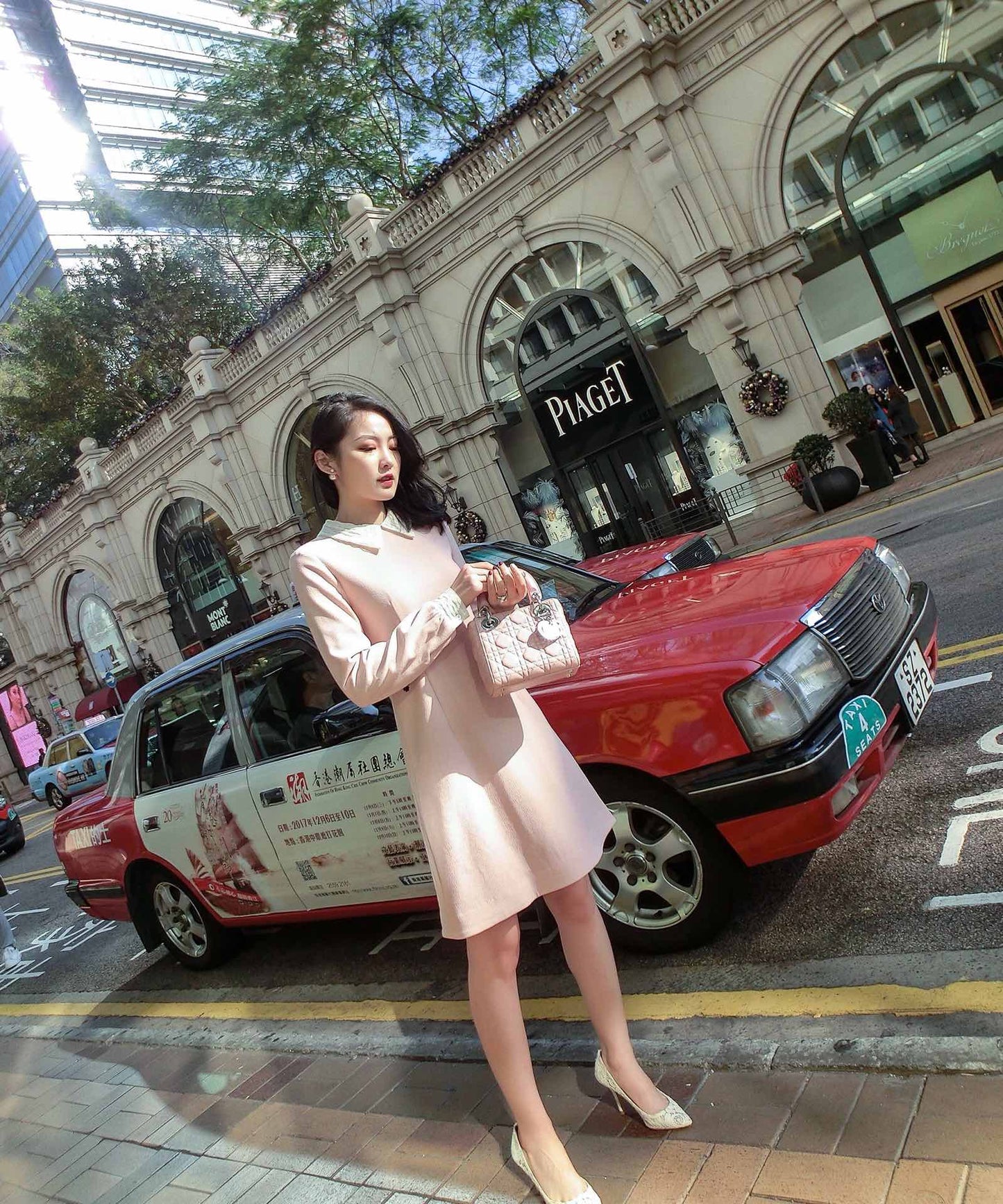 Dior Lady Dior-三格黛妃包-銀扣-17cm-白色