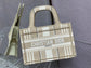 Dior Book Tote-Mini 23cm-米白條紋