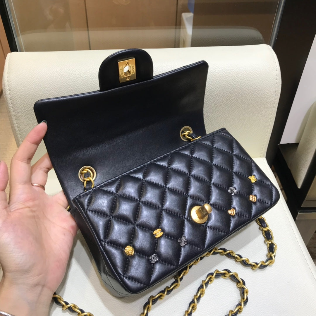 小香家-經典菱格18新系列 CF包 金鍊 20cm