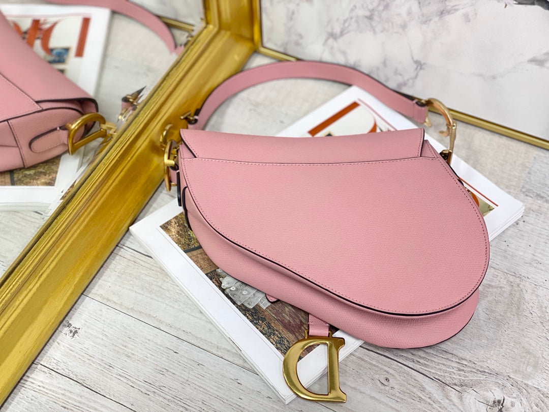 Dior Saddle 馬鞍包-手掌紋-大號糖粉色-25.5cm