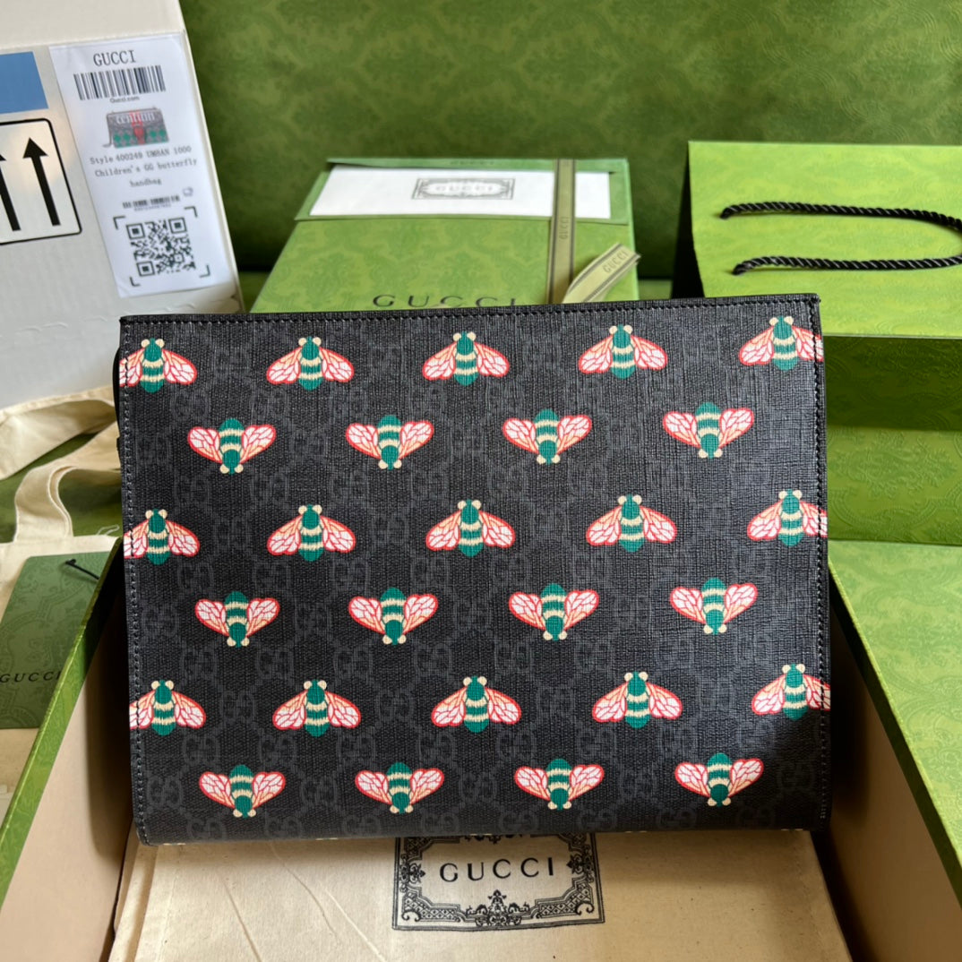 Gucci 黑色蜜蜂手拿包
