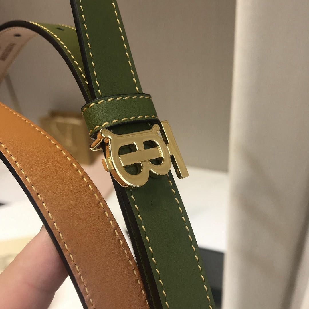 巴B家-綠色金扣皮帶-2.0cm
