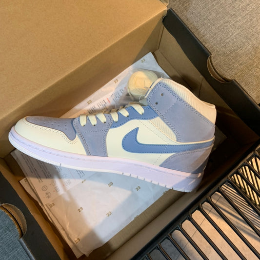 N1K- AJ 1 mid 中筒板鞋 休閒鞋 藍色