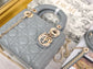 Dior-Mini Lady Dior手袋-三格黛妃-17cm-石灰色金扣