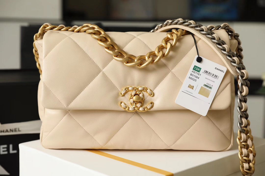 Chanel 19Bag-中號杏色