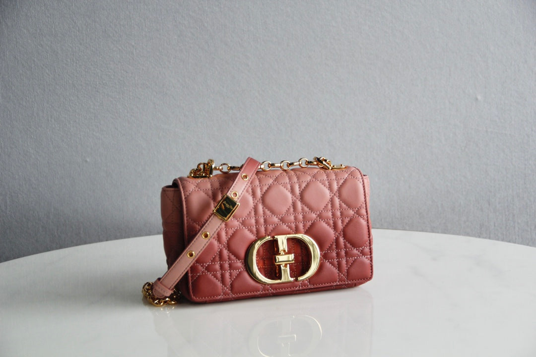 Dior Caro 小號20cm-漸變粉小牛皮