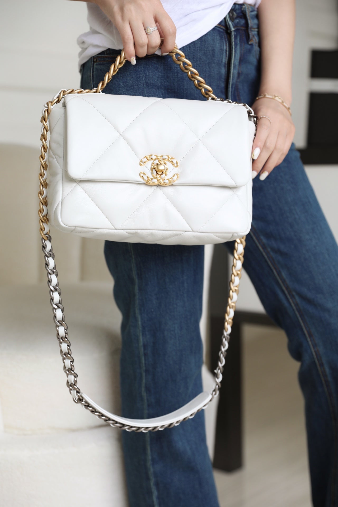Chanel 19Bag-小號白色