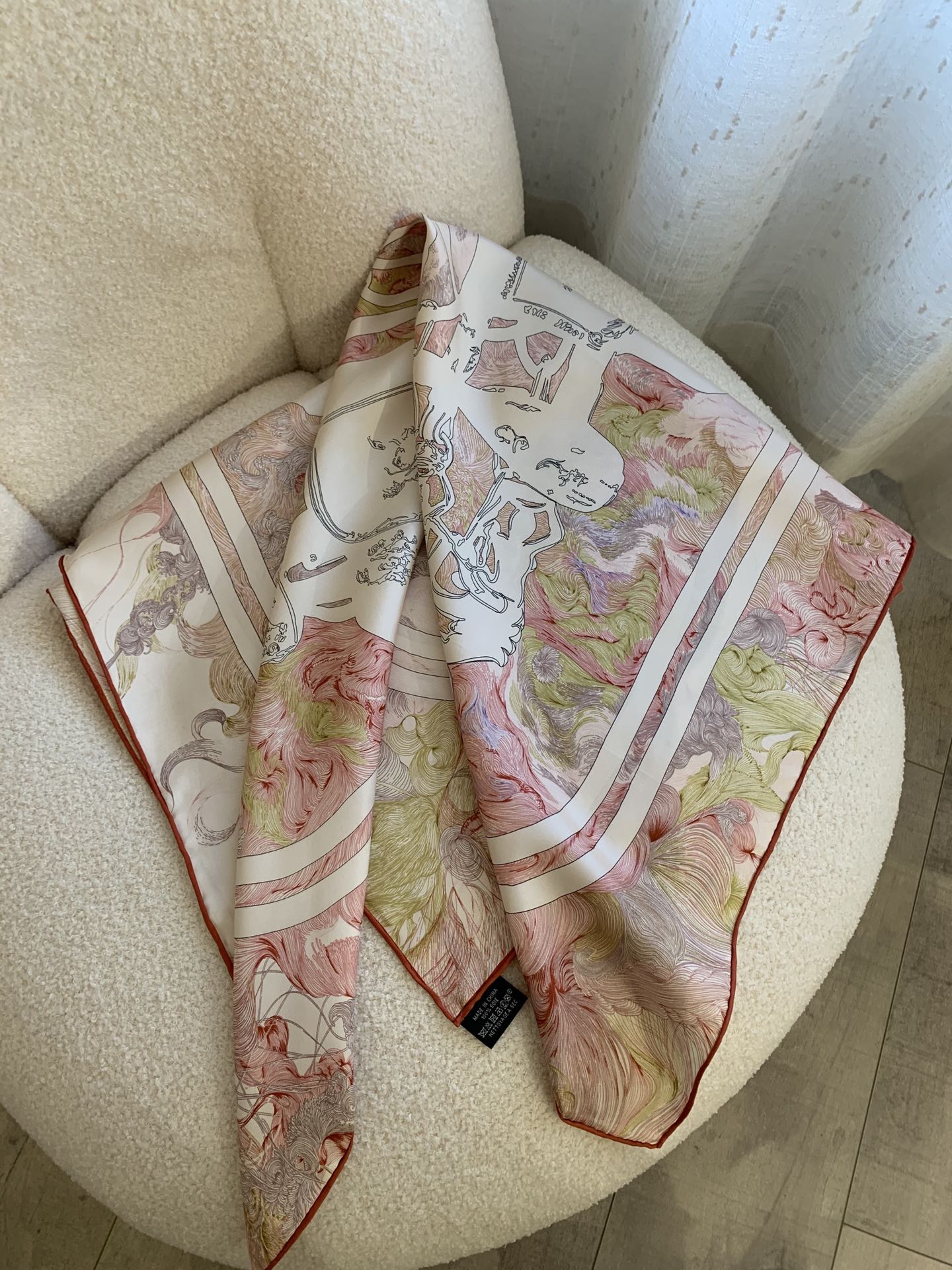 小愛款-華麗韁轡 90真絲方巾