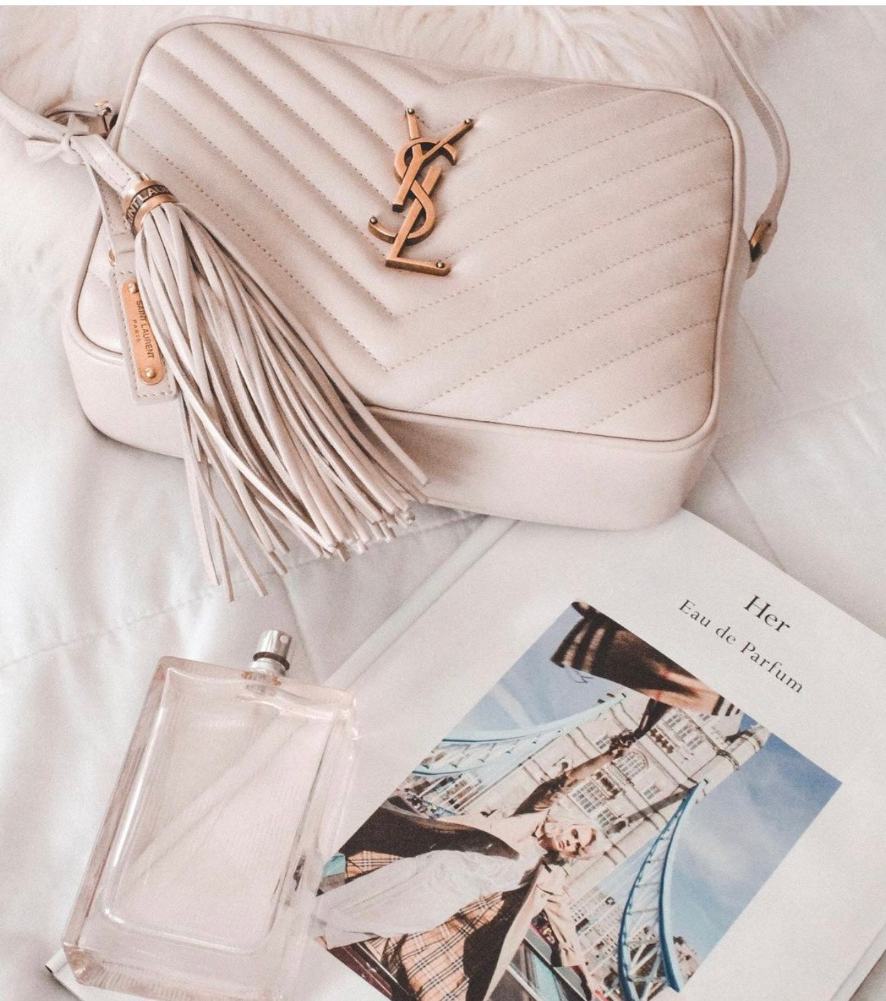 聖Y羅-Lou Bag 相機包-白色金扣