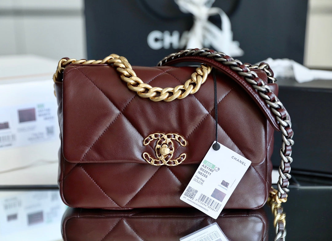 Chanel 19Bag-小號深棗紅