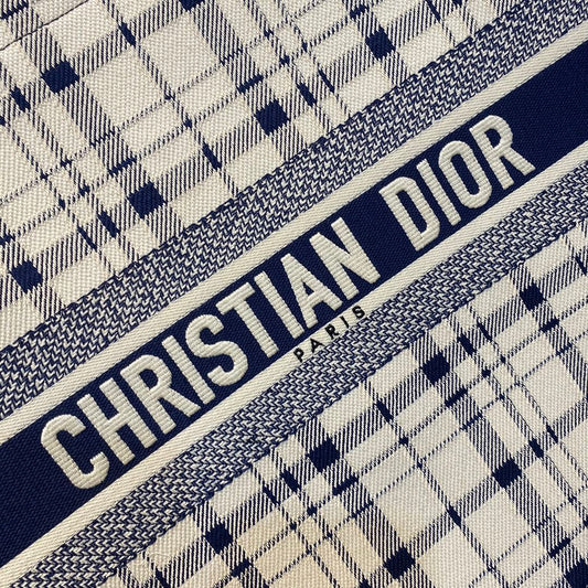 Dior Book Tote-大號41.5cm-黑白格紋
