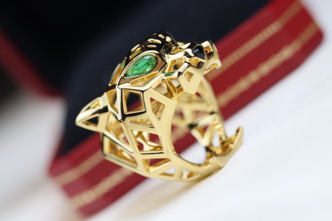 Cartier 美洲豹戒指-男女同款-金