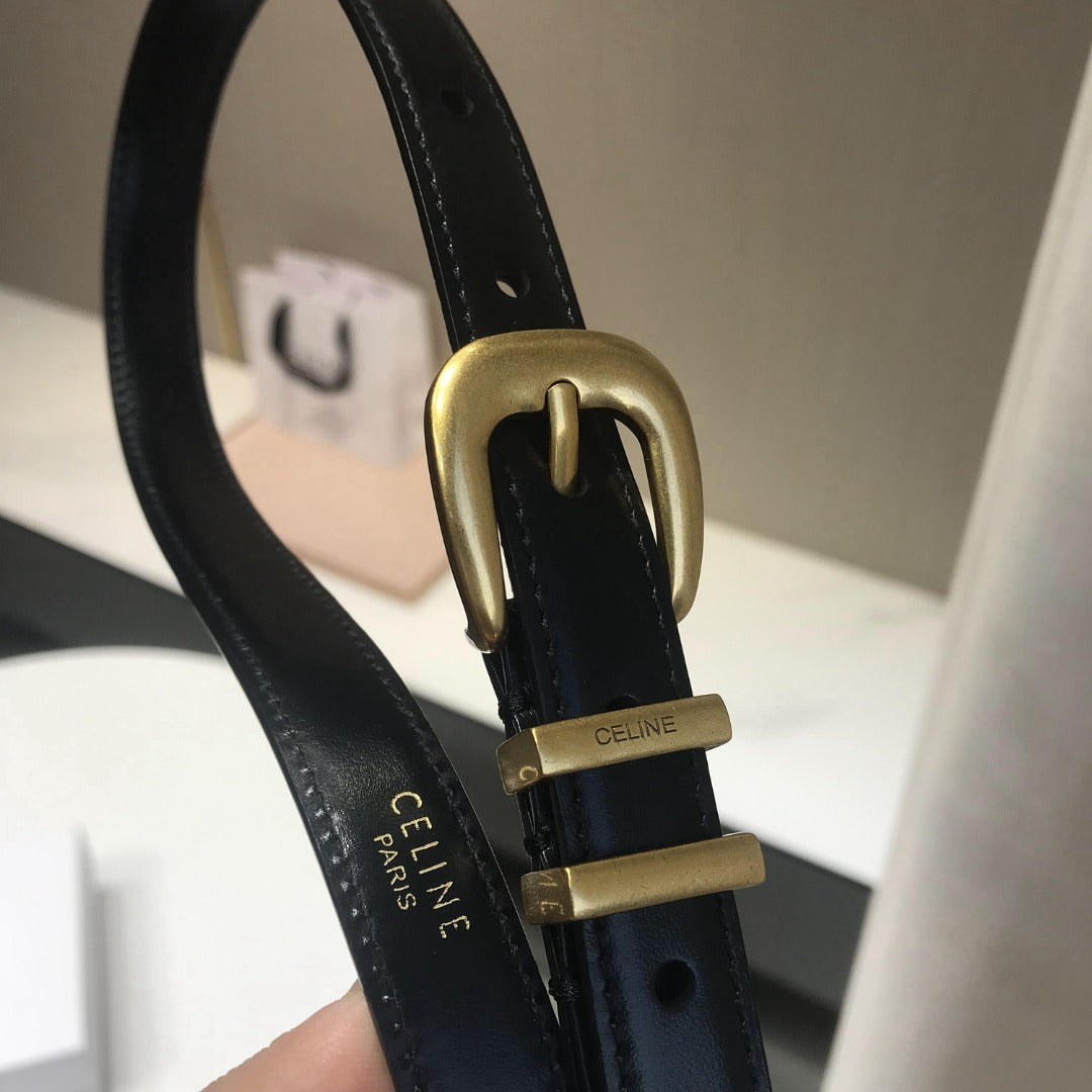賽C家-黑色金扣皮帶-1.8cm