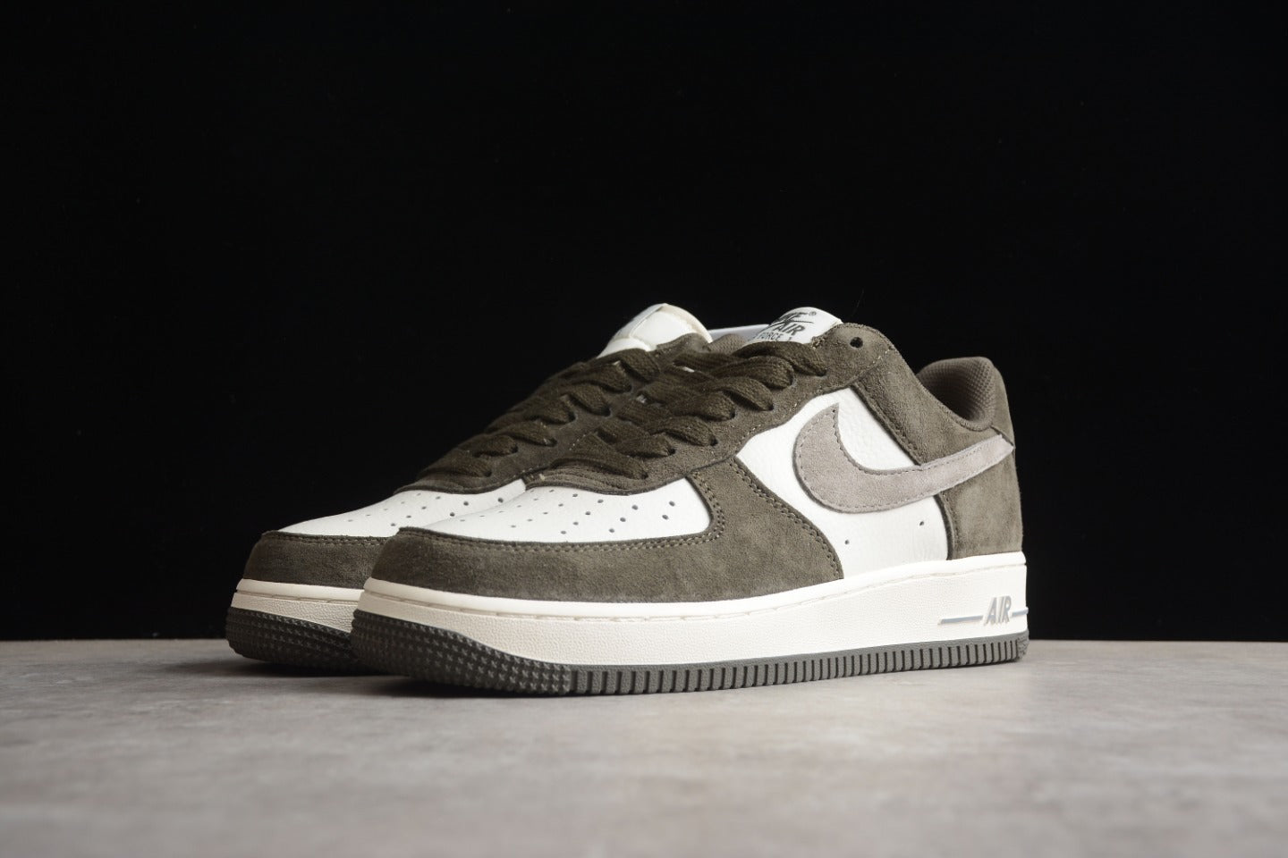 N1KE-Air Force 1 休閒鞋 男女同款 灰棕色