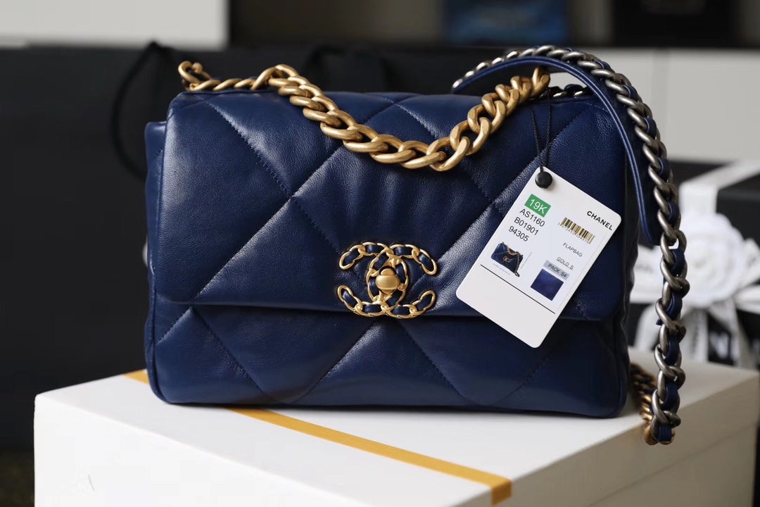 Chanel 19Bag-小號深藍