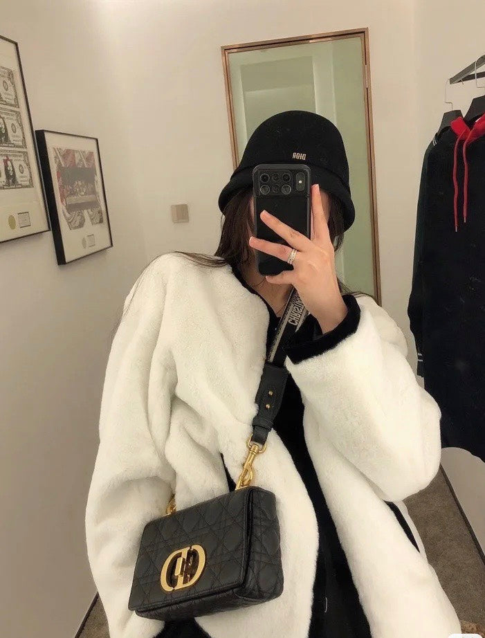Dior Caro 小號20cm-黑色小牛皮