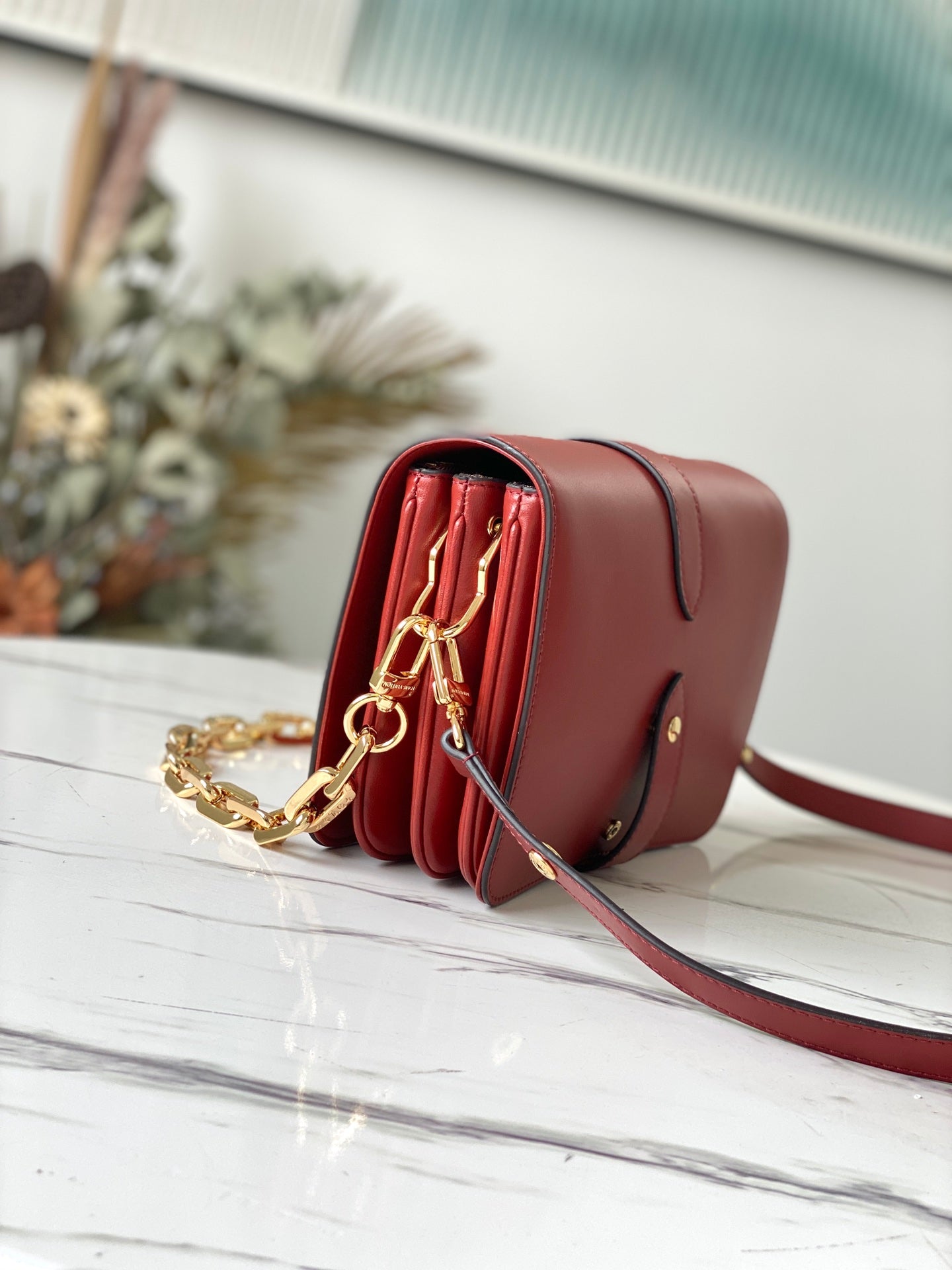 LV M57745 磚紅色 Rendez-Vous 手袋