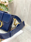 Dior 蒙田 Mini Box-金扣-17.5cm-深藍