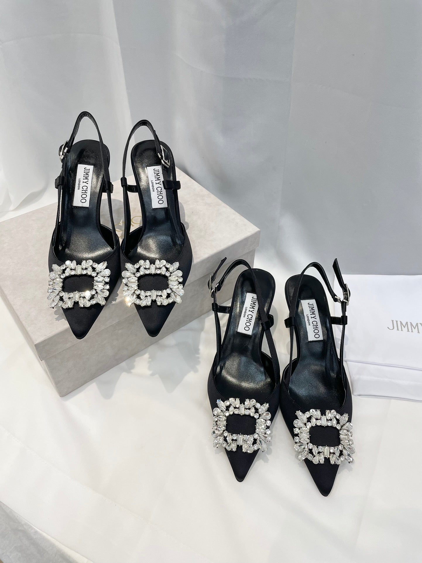 JC傑米-女神系列 鑽扣高跟鞋 黑色