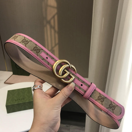 古G家-粉色皮帶-3.0cm