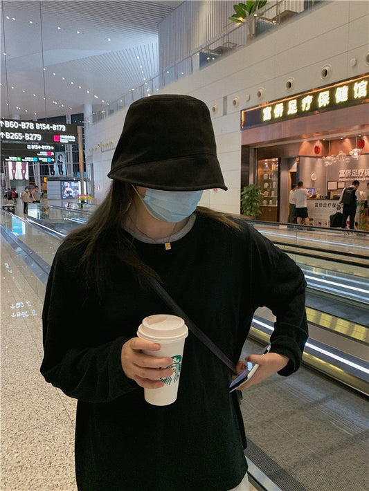 賽C家-凱旋門Logo 前後沿鹿皮絨漁夫帽