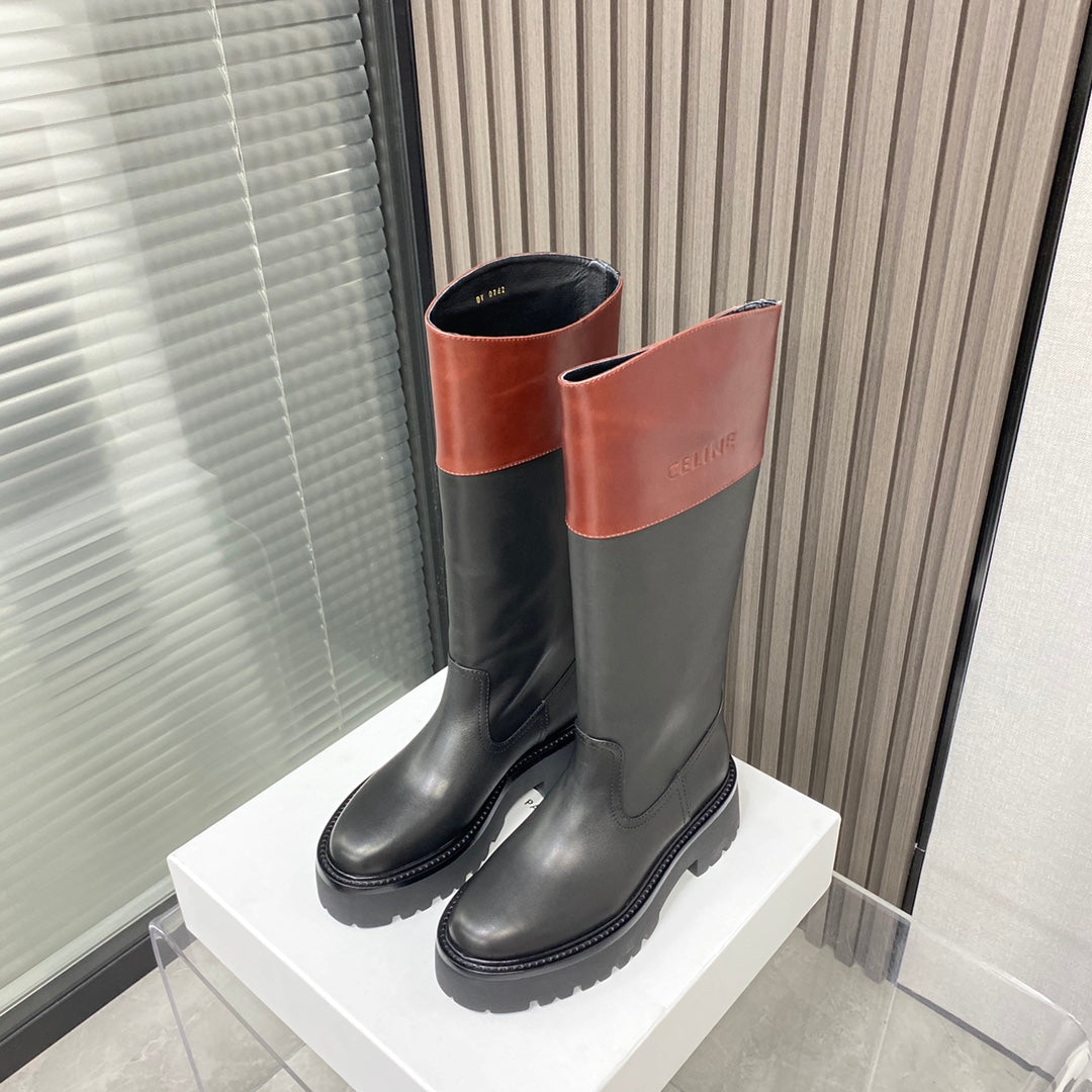 賽C家-2022新款騎士靴-蠟感胎牛皮 楊冪同款 （尺碼35-39，40訂製）