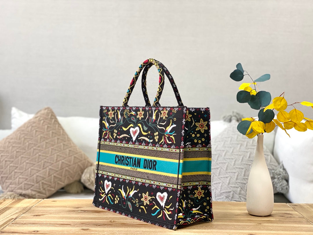 Dior Book Tote-大號41.5cm-黑花