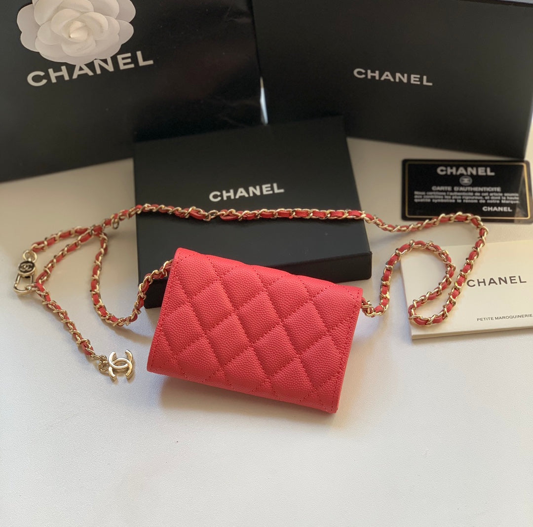 Chanel CF鏈條零錢卡包