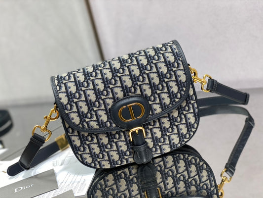 Dior-Bobby包 oblique系列秋冬 中號 經典藍布