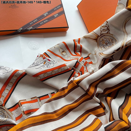 小愛款-盛大歡慶 140真絲羊絨方巾