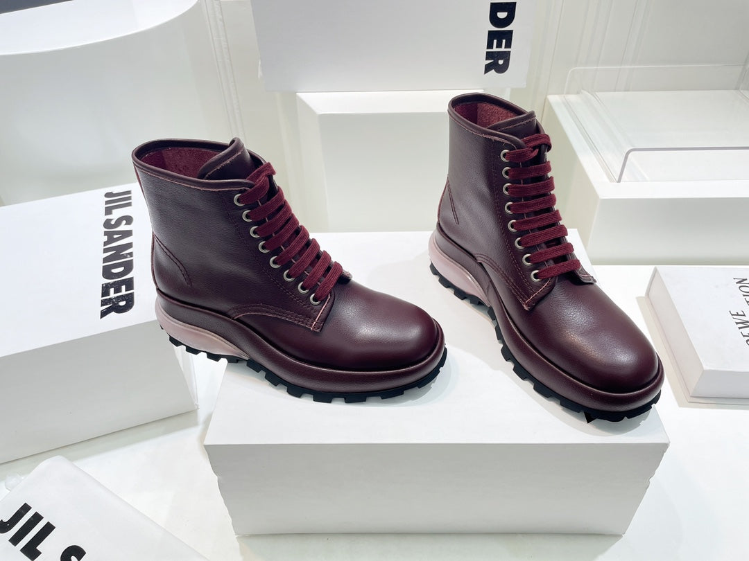 Jil sander-2022秋冬 爆休閒系列 厚底透明跟休閒短靴 情侶款