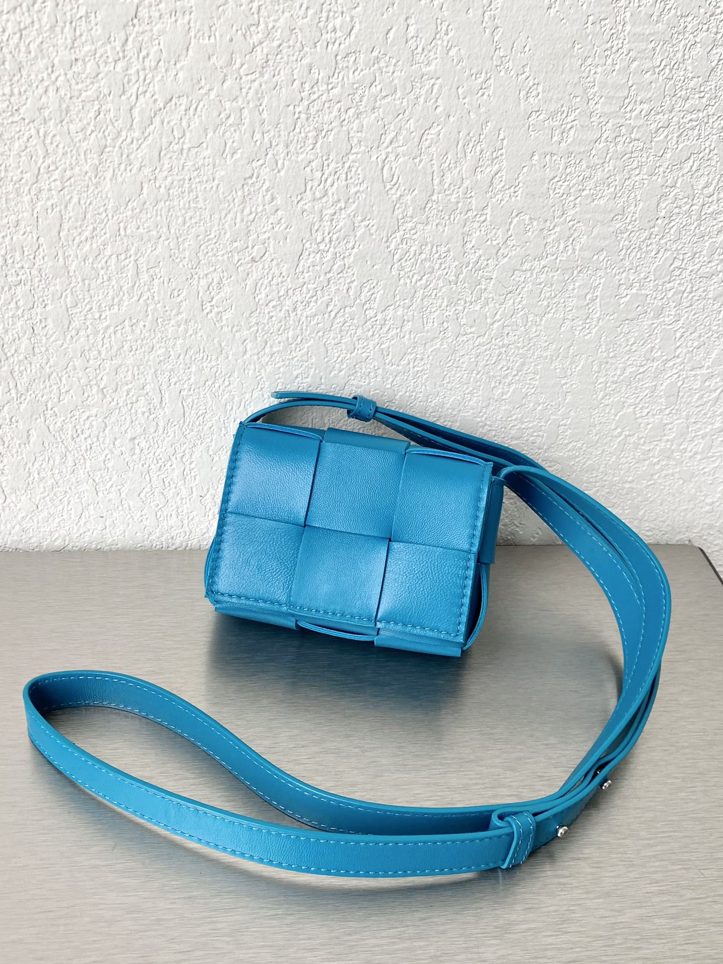 B編織-羊皮方格Mini cassette Bag 迷你編織包 12x8x4cm